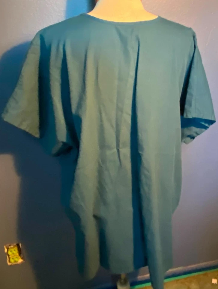 Simply Basic Scrub Top Uniform Medical Vet Sz 2XL Blue - Image 4 of 4