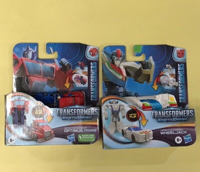 Transformers EarthSpark 1-Step Optimus Prime  & Wheel Jack 4'' Inch 2 Figures G1