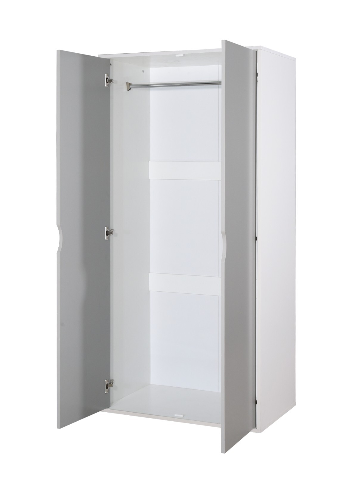Modern 2 Door Double Wardrobe White & Grey Bedroom Furniture eBay