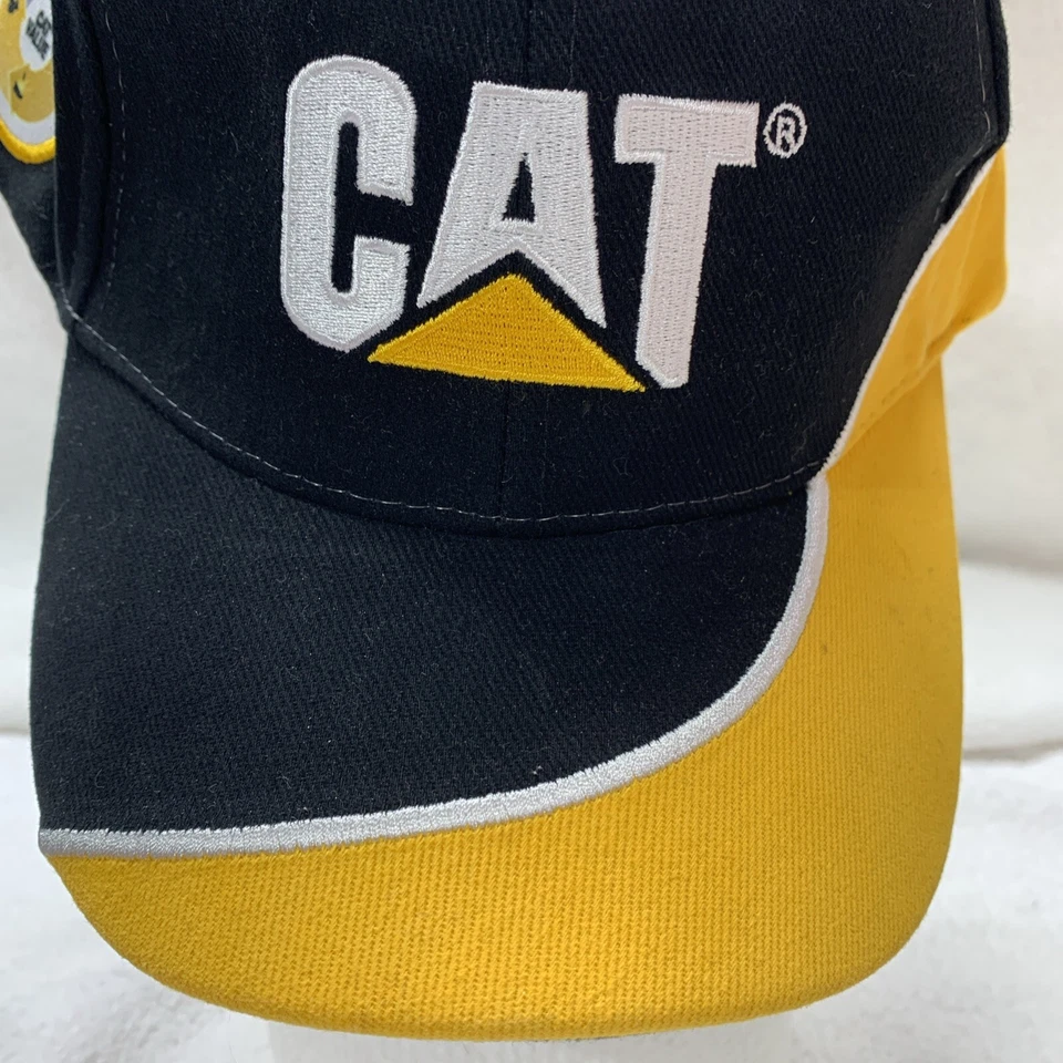 CAT  Logo Caterpillar Baseball Yellow and Black Cap, Adjustable Band. Loc W2 - Image 3 of 4