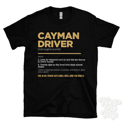 Cayman Driver T-Shirt - Lustiges Wörterbuch Stil - Mittelmotor Purist Track-Day