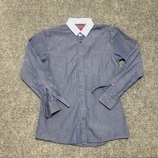 Hugo Boss Dress Shirt Mens 15 - 32/33 Blue Button Up Long Sleeve Casual