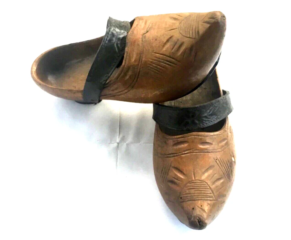 ANCIENNE PAIRE DE SABOTS ENFANT LIMOUSIN SABOT Ehemaliger Sabot Antiguo Sabot - Photo 2/4