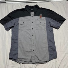 Harley Davidson Shop Mechanic Shirt Mens Medium Motorcycle Biker Short Sleeve