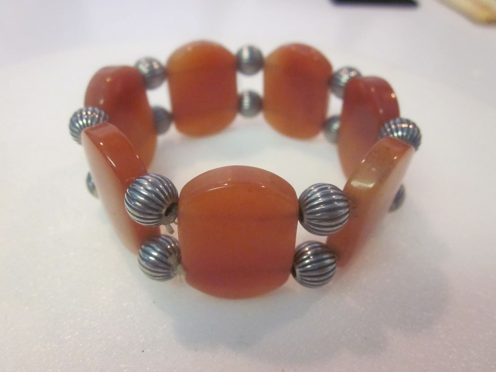 VERY NICE VINTAGE CARNELIAN STRETCH BRACELET WITH… - image 3