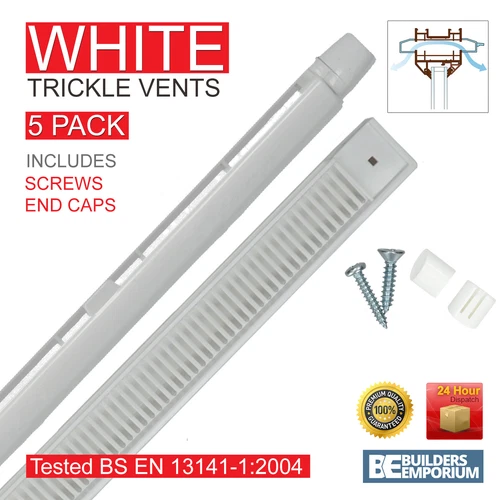 White 5 x AirAway Trickle Slot Vents 260/410mm Ventilation UPVC & Timber Windows