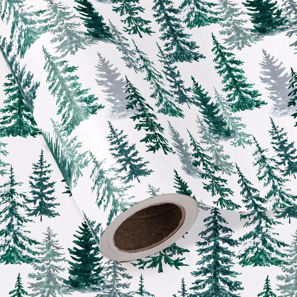 30英寸圣诞包装纸-30英寸x33英尺-圣诞树包装P — 第 2/4 张图片