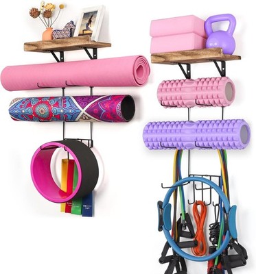 Yoga Mat Holder Wall Mount Yoga Mat Stora Shelf Ra Home Gym
