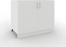 Adjustable Kitchen Sink Base Unit - 1000mm - Sink Cabinet with Doors (No Worktop