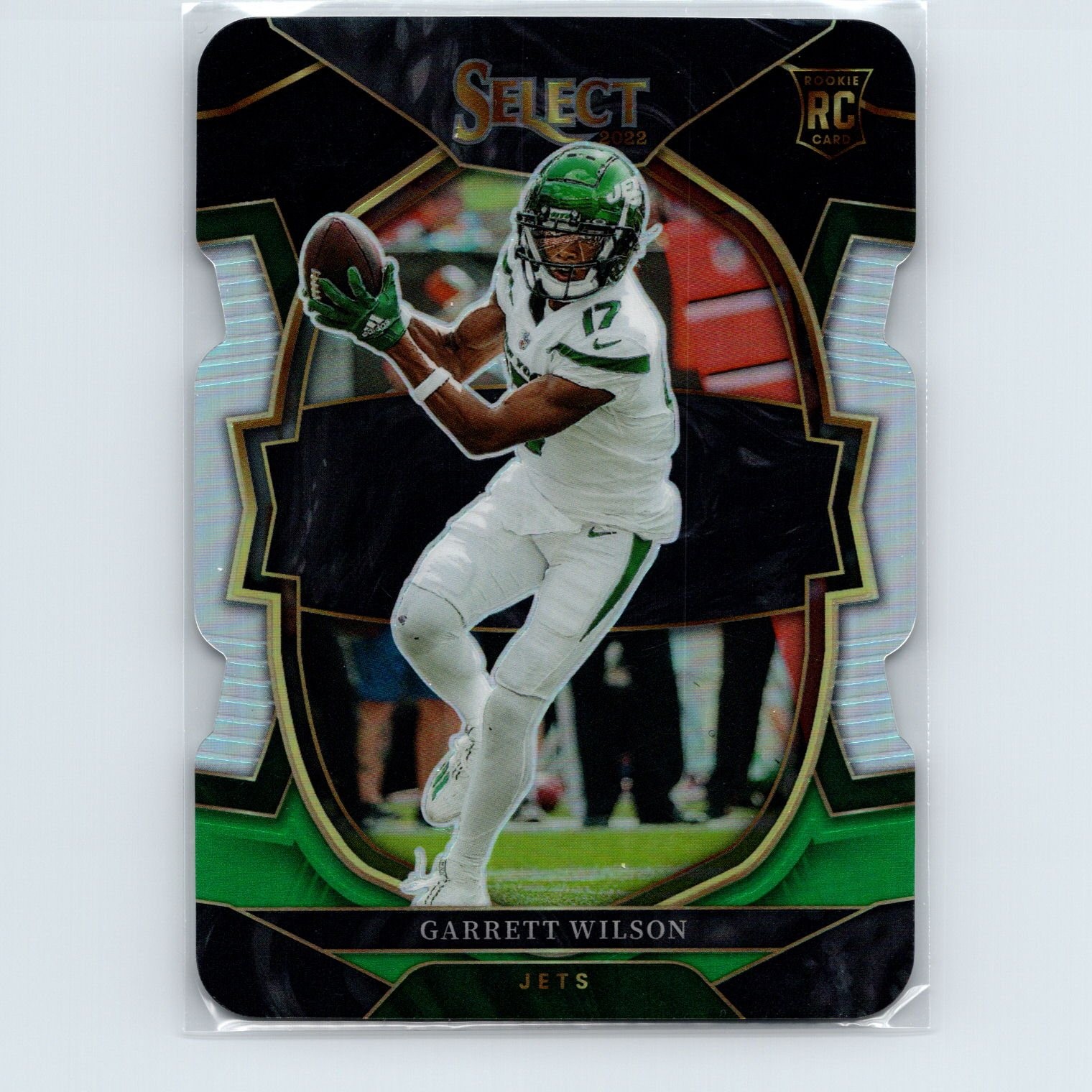 2022 Panini Select Garrett Wilson Rookie #88 Black and Green Prizm Die Cut