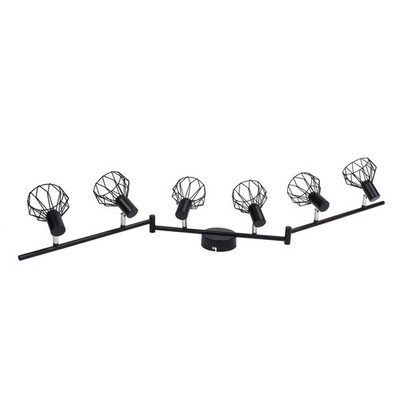 6 Head Rotating Lamp Base Holder Foldable Black 85 265V Track Lamp Holder Fo SET