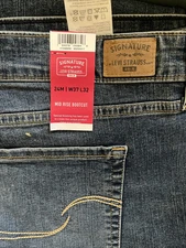Levi's Signature Mid Rise Bootcut Jeans Women Sz 24M Blue Stretch Denim W37/L32