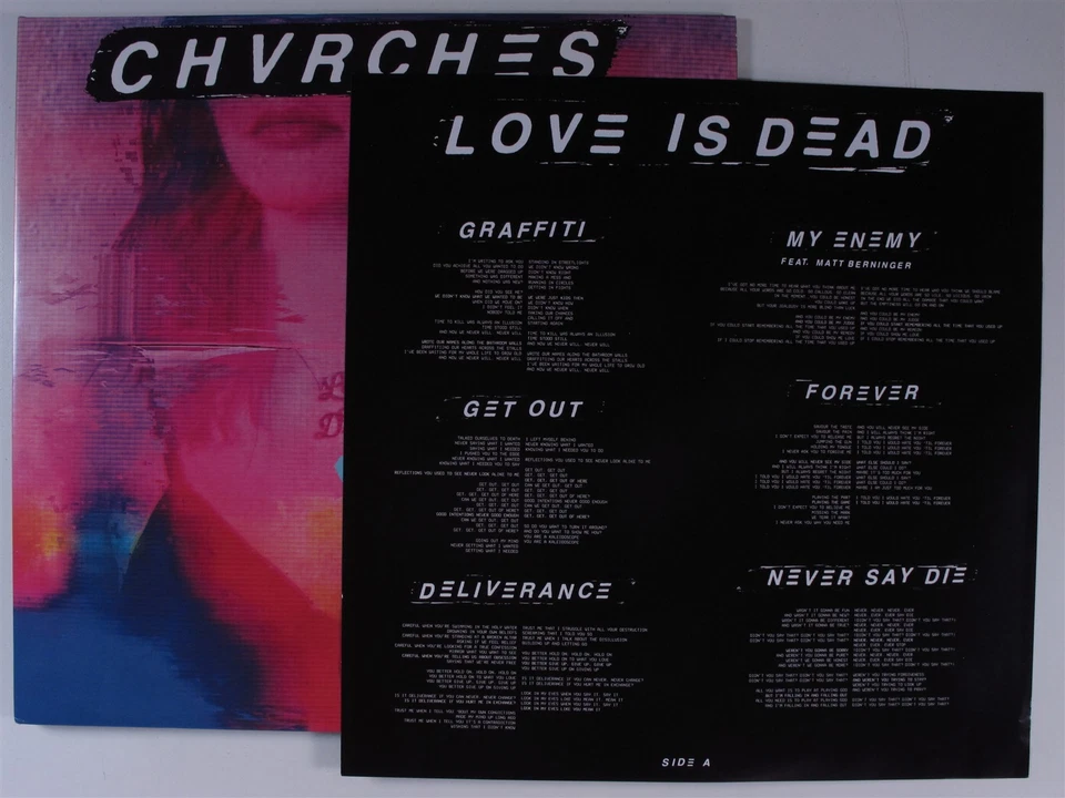 CHVRCHES Love Is Dead GLASSNOTE LP NM 180g light blue vinyl gatefold w/ insert y - Image 3 of 3