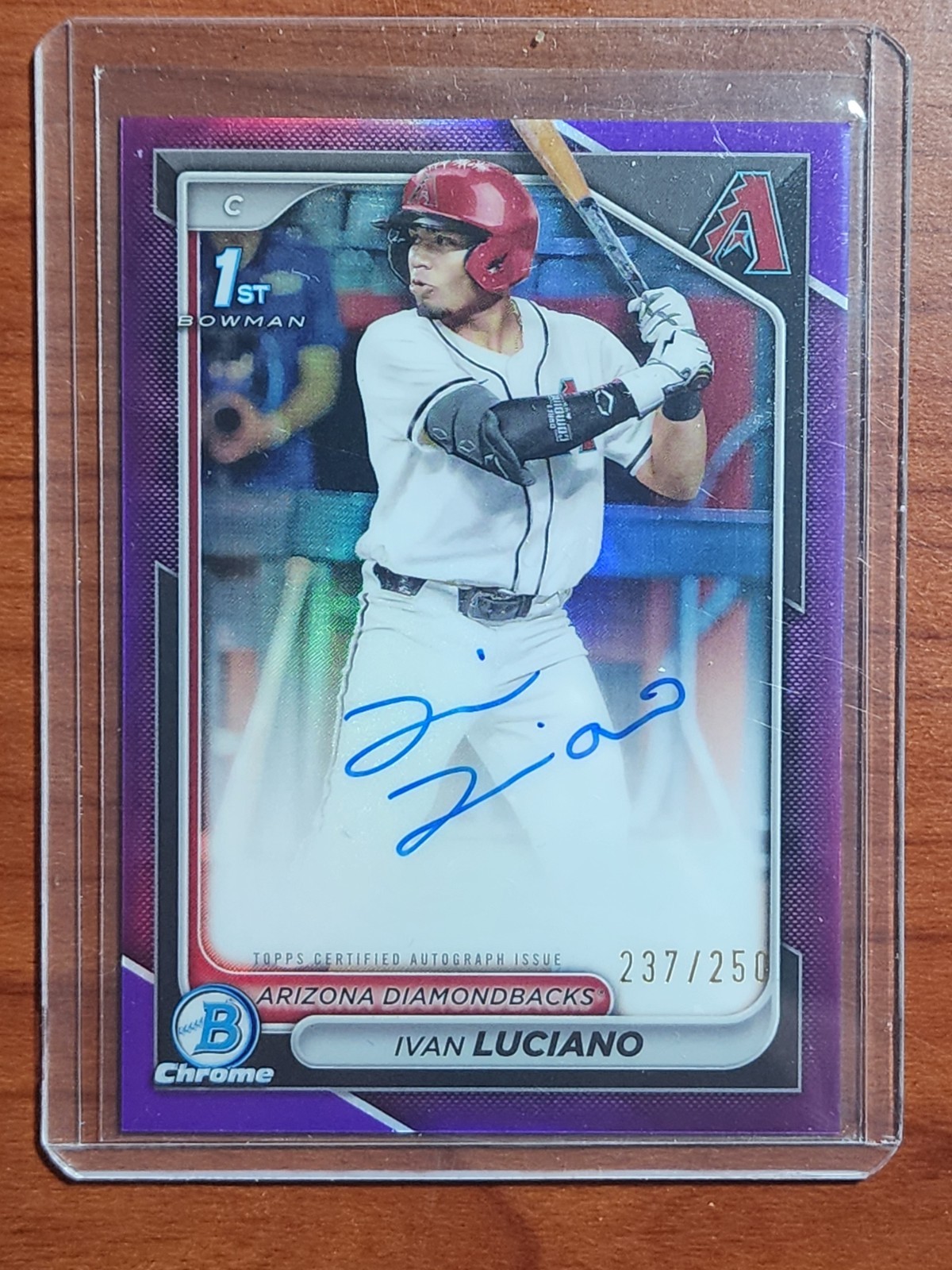 2024 Bowman Draft Chrome Prospect Autographs Ivan Luciano #CPA-IL Purple #/250