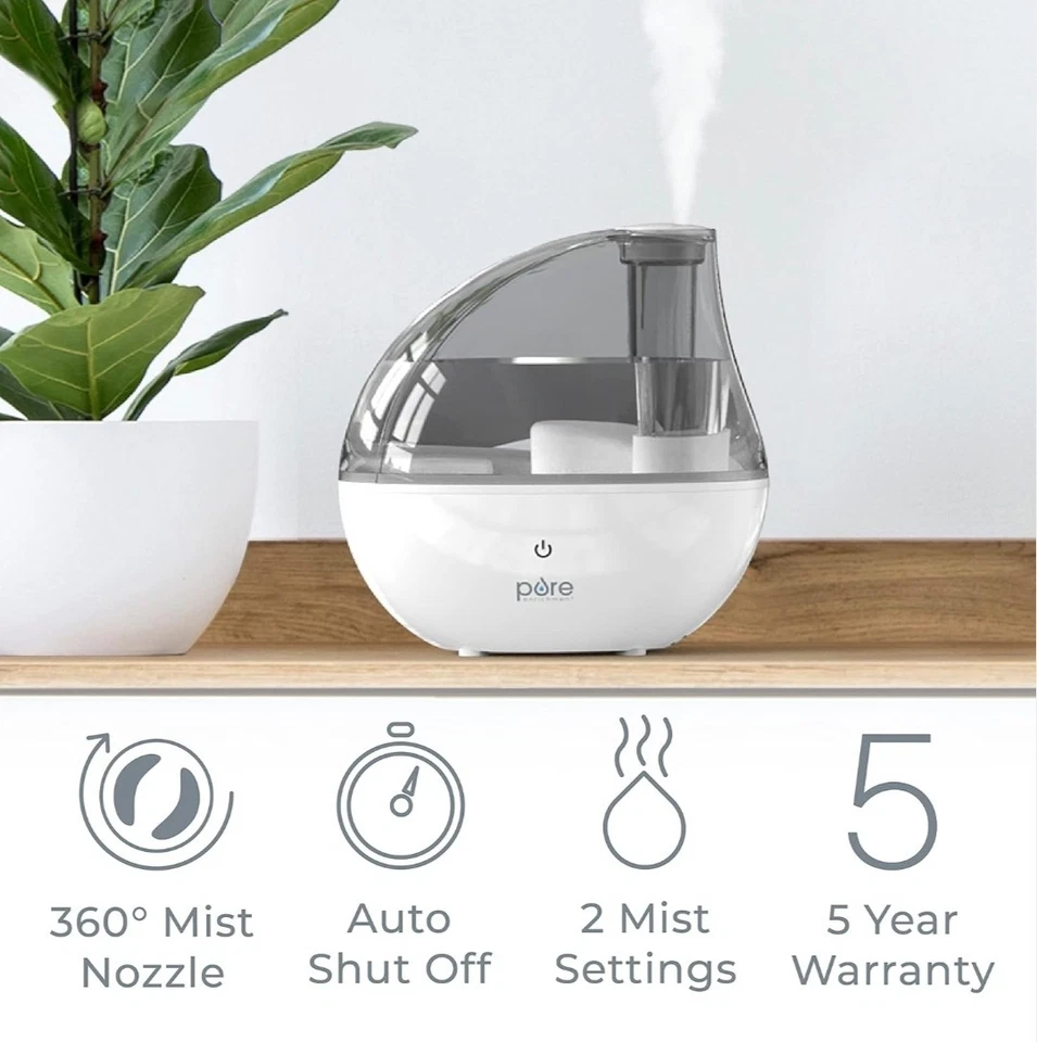 Pure Enrichment Mistaire Silver Ultrasonic Cool Mist Humidifier, 1.5L Tank - Image 4 of 4