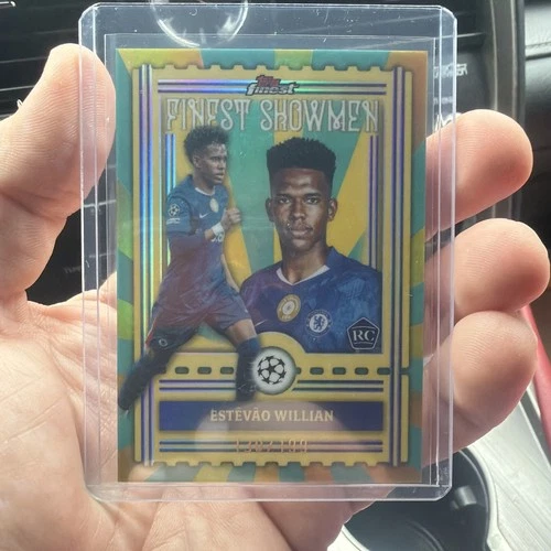 2025-26 Topps Finest UEFA Estevao Willian Finest Showman Aqua Refractor /199