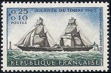 France Yvert Num 1446 ** Journee du timbre  1965