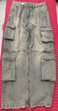 ZARA collection blue  UTILITY POCKETS cargo relax wide leg men  s size 31