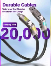 4 in 1 Multi-USB Charging Cable - MAX 240W Fast Charging w/ USB A+ Type-C 3.5ft