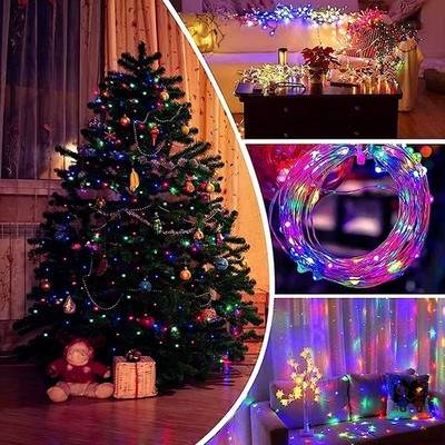 LED Lichterkette USB 10m RGB Bunt Kupferdraht Weihnachten Deko Innen Mini Micro