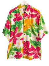 Jams World Vintage Cabana Shirt Mens M Hawaiian Floral Orchadia NWT Short Sleeve