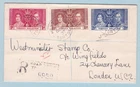 British Virgin Islands 1937 Registered FDC Coronation SG 107/109 to London