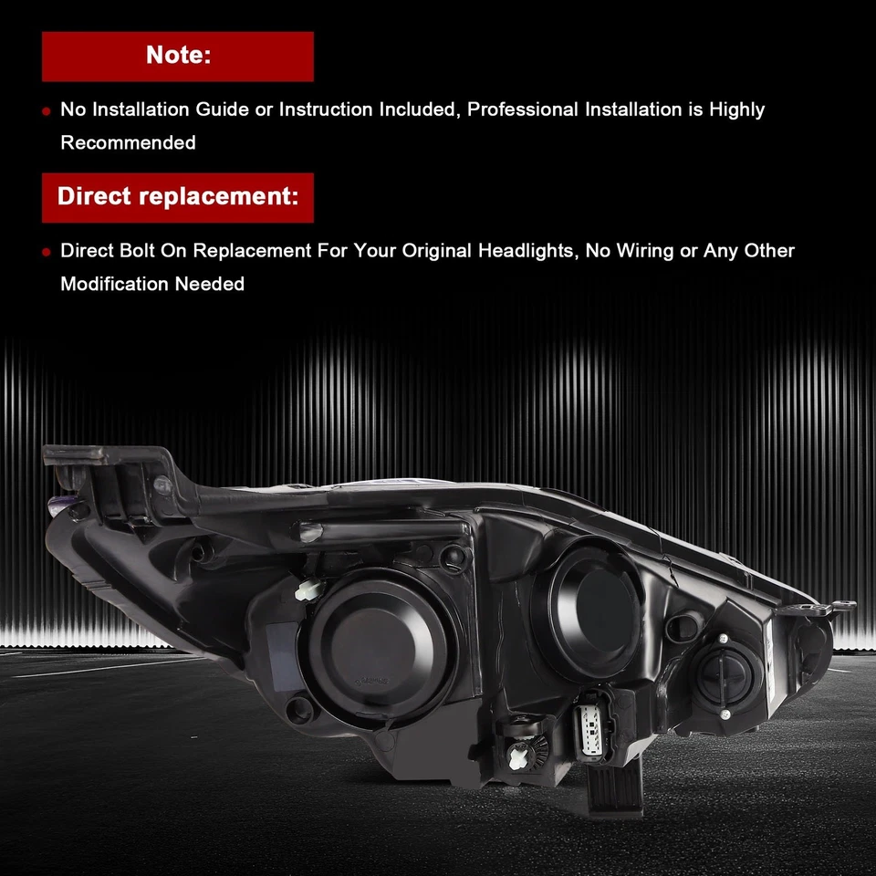 For 2014-2015 Ford Fiesta 1.0l 1.6L Headlights Assembly Projector Pair Headlamps - Image 4 of 4