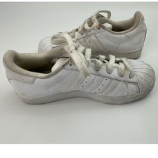 Adidas Superstar White Sneakers Kids Size 4 Youth Athletic Shoes Classic Lace Up