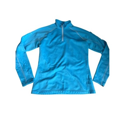 Marmot Polartec Power Stretch 1/4 Zip Pullover Blue Womens Large Athletic Fleece