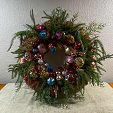 Handmade Artificial Christmas Door Wreath Ornaments and Greenery Decor for Home