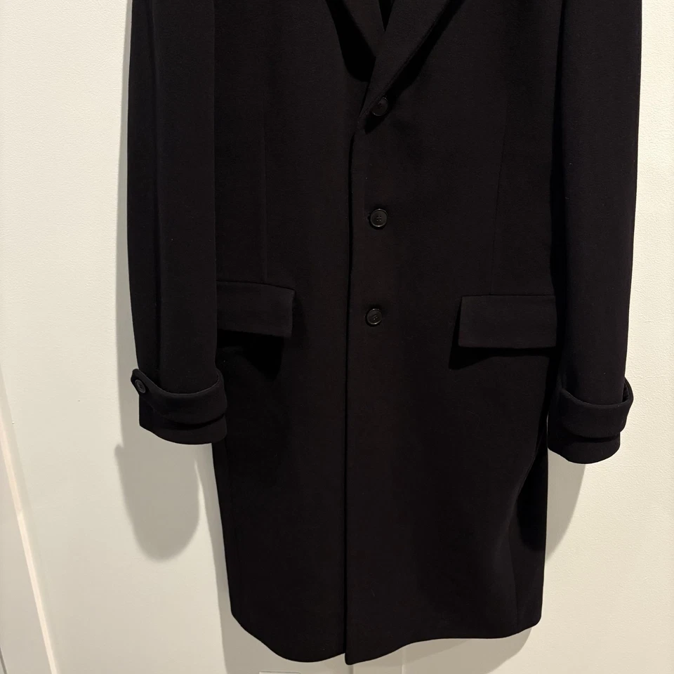 MEXX Wool Cashmere Overcoat Mens 40 Black Fabric Made in Italy EU 50 JKRZ10 - Image 4 of 4