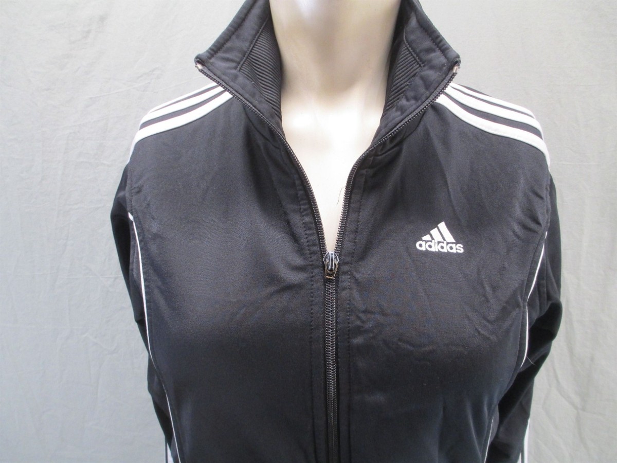 Adidas Size XS Womens Black High Neck Long Sleeve Full Zip
