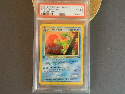 Pokemon Neo Discovery 1st Edition Vintage  2001 WOTC Politoed Holo 8/75 PSA 4
