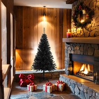 KüNstlicher Weihnachtsbaum Mit StäNder Schwarz 150 Cm Pvc