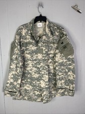 US Army Combat Uniform Jacket Mens Large Long Ripstop Zip Up ACU Camo 26x30