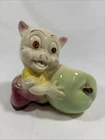Shawnee Happy Pig Planter Hand Painted Ceramic Green Apple 1950