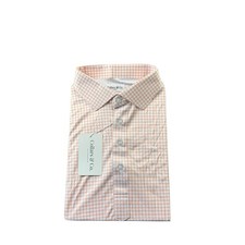 Collars  Co. White Orange Checked Dress Collar Men  s Polo Size Large NWT