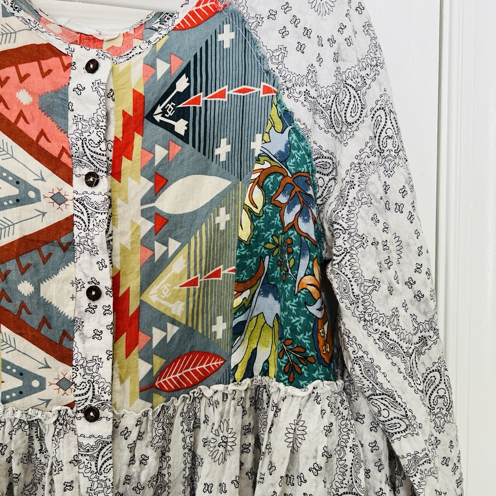 Bucketlist Colorful Patchwork Boho Lightweight Fl… - image 5