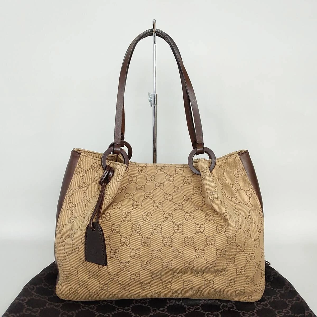 Sac fourre tout Gucci Gg en toile marron foncé 612B97