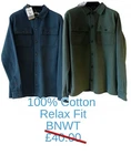 PG Field Heritage Mens Shirt 100% Cotton Long Sleeve Button Up S-XXL Khaki/Navy