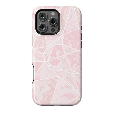 Geometric Pink Marble Swirl White Mosaic Line Art Case iPhone 12-17