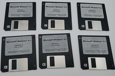 Microsoft Windows 3.1 Setup Disks Complete 6-Disk Set, 3.5" Floppy, 1985- 1992