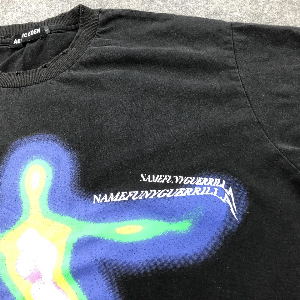 Aelfric Eden Shirt Mens Large Black Heat Map Graphic Namefunyguerrilla Tee Art - Image 4 of 4