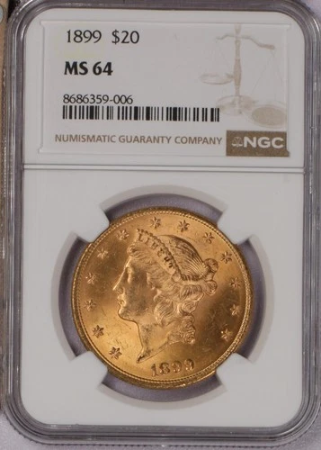 1899 Gold Liberty Head $20 NGC MS64