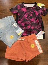 Girls All In Motion Cat  Jack Summer Clothes Lot XS 4/5 NWT