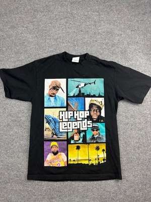 Pro Team Hip Hip Legends T-Shirt Men's L Black Short Sleeve Super Heavy Weight