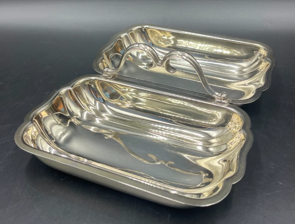 Antipastiera Salsiera aperitivo EPCA BRISTOL SILVER 2 scomparti argentato - Immagine 2 di 4