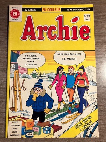 ARCHIE #100 french canadian comic foreign EDITIONS HERITAGE (1980) poster