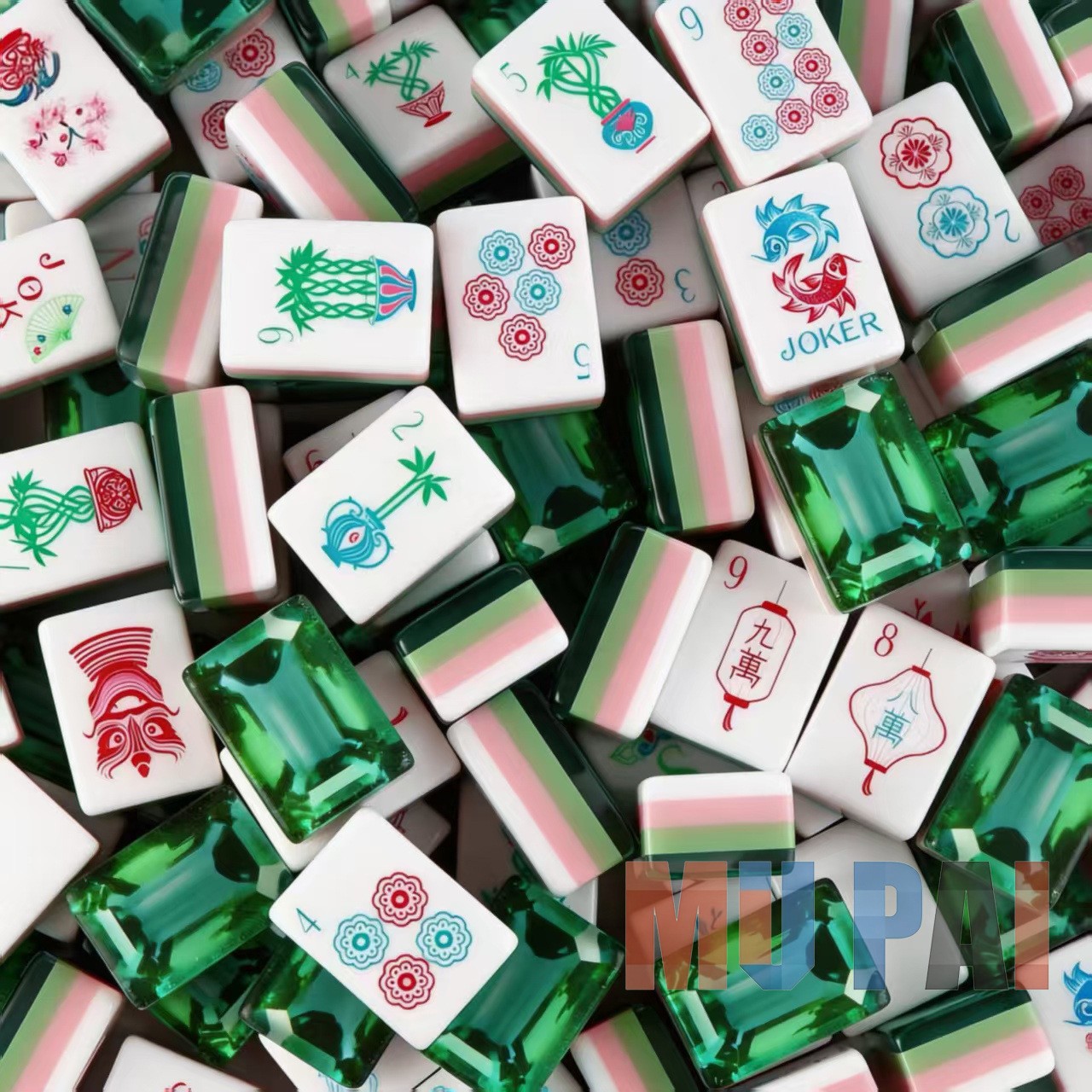 American Mahjong Game Set,160 Emerald Layered Mah Jong Tiles Family Party#Gift##