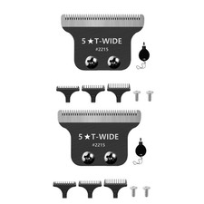 2215 Replacement T Wide Blade for Wahl 5 Star Detailer Li Trimmer 8081 8171 2Pcs